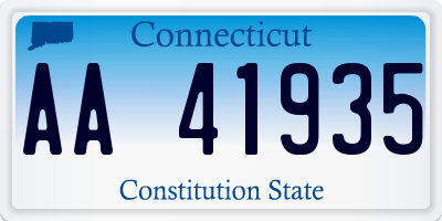 CT license plate AA41935