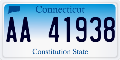 CT license plate AA41938