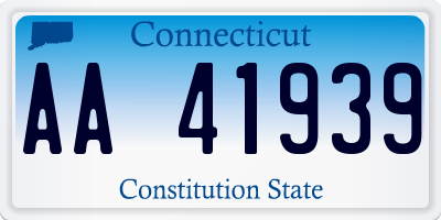 CT license plate AA41939