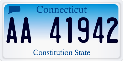 CT license plate AA41942