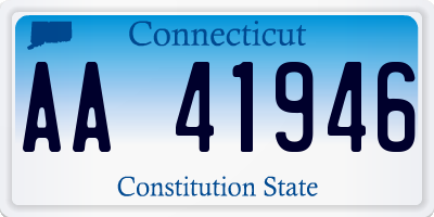 CT license plate AA41946