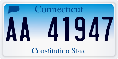 CT license plate AA41947