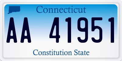 CT license plate AA41951