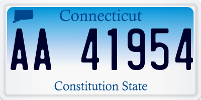 CT license plate AA41954