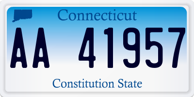 CT license plate AA41957