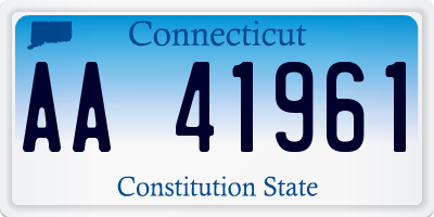 CT license plate AA41961