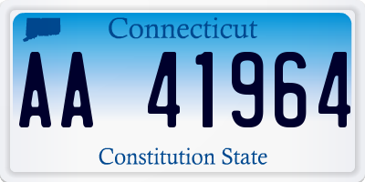 CT license plate AA41964