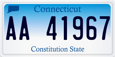 CT license plate AA41967