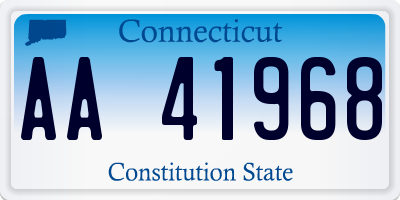 CT license plate AA41968