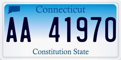 CT license plate AA41970