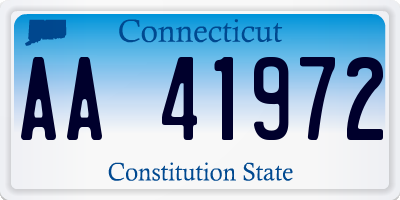 CT license plate AA41972