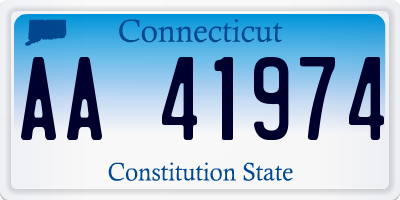 CT license plate AA41974