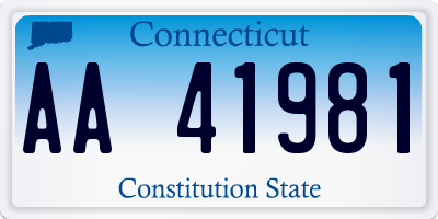 CT license plate AA41981