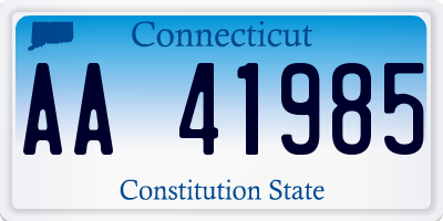 CT license plate AA41985