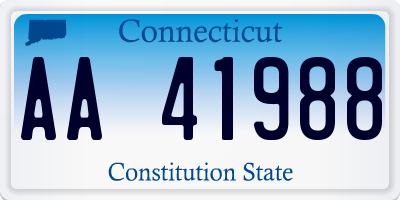 CT license plate AA41988