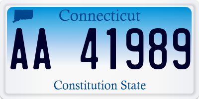 CT license plate AA41989