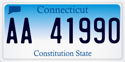 CT license plate AA41990