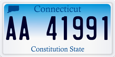 CT license plate AA41991