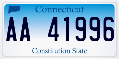 CT license plate AA41996