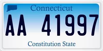 CT license plate AA41997