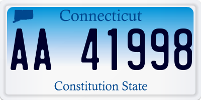 CT license plate AA41998