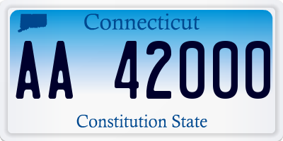 CT license plate AA42000