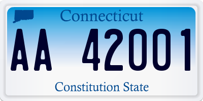 CT license plate AA42001