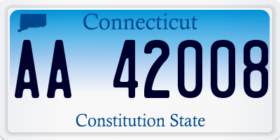 CT license plate AA42008