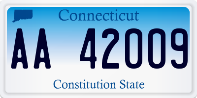 CT license plate AA42009