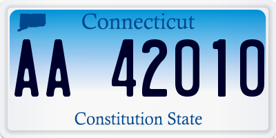 CT license plate AA42010