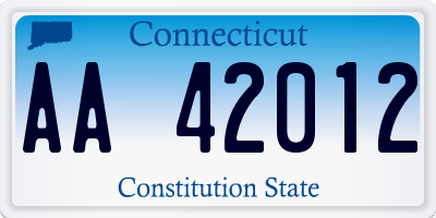 CT license plate AA42012