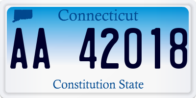 CT license plate AA42018