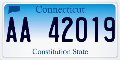 CT license plate AA42019