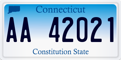 CT license plate AA42021