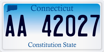 CT license plate AA42027