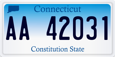 CT license plate AA42031
