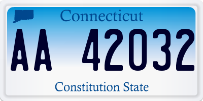 CT license plate AA42032