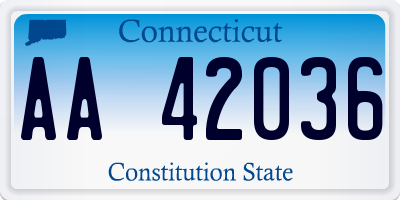 CT license plate AA42036
