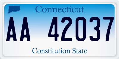 CT license plate AA42037