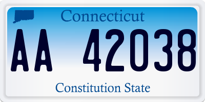 CT license plate AA42038