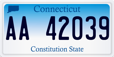 CT license plate AA42039