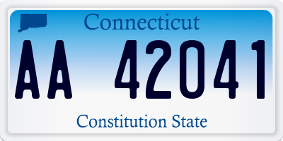 CT license plate AA42041