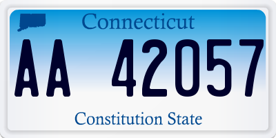 CT license plate AA42057