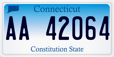 CT license plate AA42064
