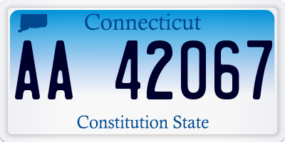 CT license plate AA42067