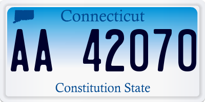 CT license plate AA42070