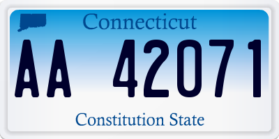 CT license plate AA42071