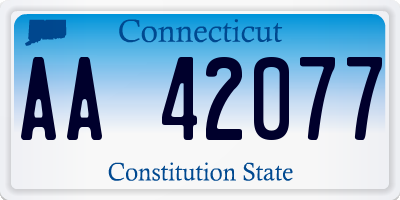 CT license plate AA42077