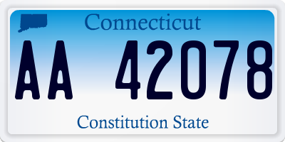 CT license plate AA42078