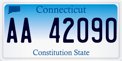 CT license plate AA42090